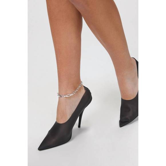 NEW F+H STUDIOS ramones hammered chain anklet in silver - Picture 2 of 4